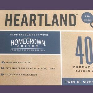 new 3piece PURPLE Heartland 400 TC 100% Cotton Sateen TWIN XL Sheet Set for DORM